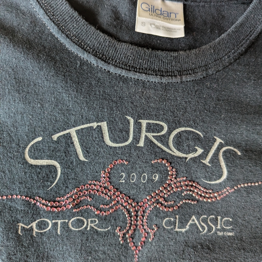 Great Condition! 2009 Sturgis Shirt Women Small Black Motorcycle Rally Biker